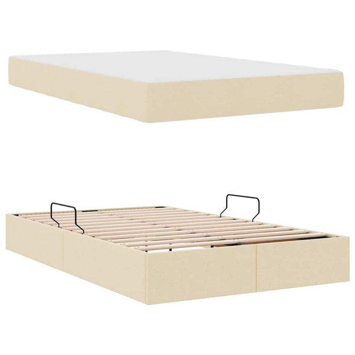 Pat cu saltea și spațiu de depozitare Crem 120 x 200 cm - WALTI WALTI
