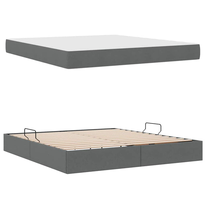 Pat cu saltea și spațiu de depozitare Gri închis 180 x 200 cm - WALTI WALTI