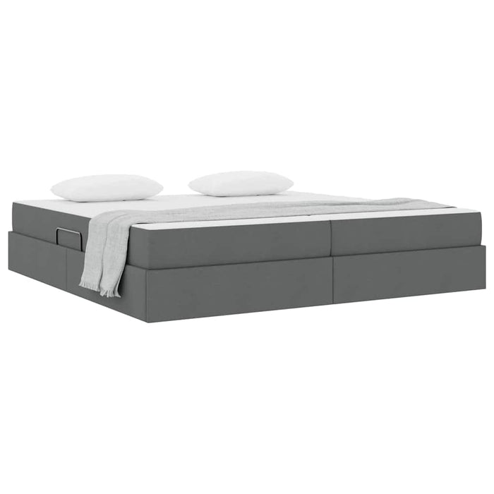 Pat cu saltea și spațiu de depozitare Gri închis 200 x 200 cm - WALTI WALTI