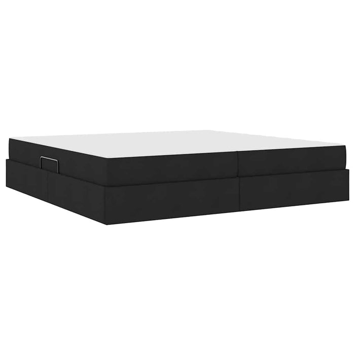 Pat cu saltea și spațiu de depozitare Negru 200 x 200 cm - WALTI WALTI
