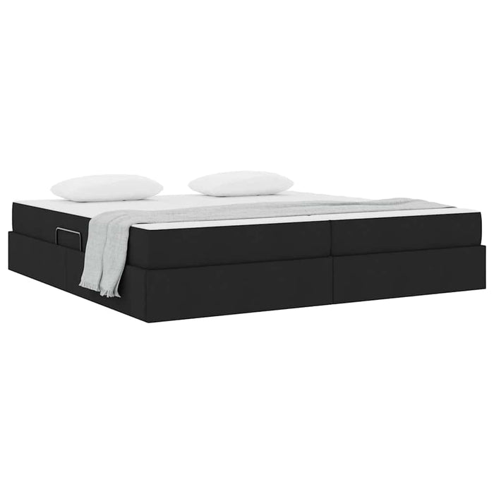 Pat cu saltea și spațiu de depozitare Negru 200 x 200 cm - WALTI WALTI