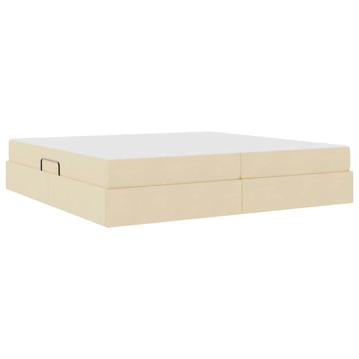 Pat cu saltea și spațiu de depozitare Crem 200 x 200 cm - WALTI WALTI
