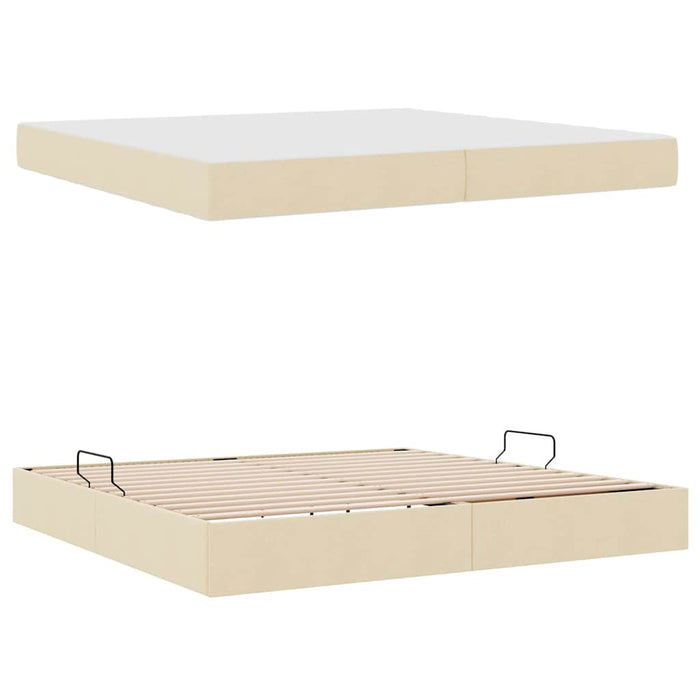 Pat cu saltea și spațiu de depozitare Crem 200 x 200 cm - WALTI WALTI