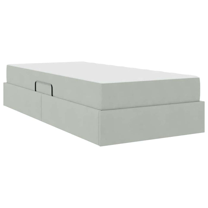 Pat cu saltea și spațiu de depozitare Gri deschis 90 x 200 cm - WALTI WALTI