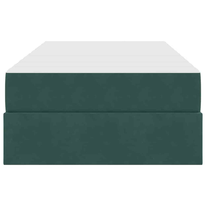 Pat cu saltea și spațiu de depozitare Verde închis 90 x 200 cm - WALTI WALTI
