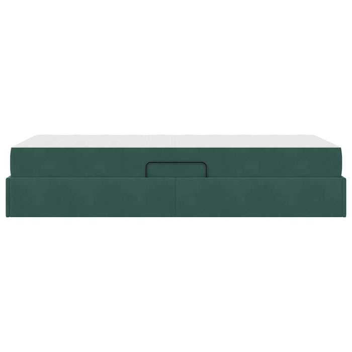 Pat cu saltea și spațiu de depozitare Verde închis 90 x 200 cm - WALTI WALTI