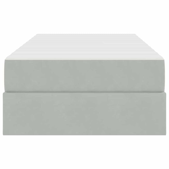 Pat cu saltea și spațiu de depozitare Gri deschis 100 x 200 cm - WALTI WALTI