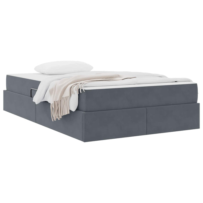 Pat cu saltea și spațiu de depozitare Gri închis 120 x 190 cm - WALTI WALTI