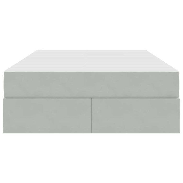 Pat cu saltea și spațiu de depozitare Gri deschis 120 x 200 cm - WALTI WALTI