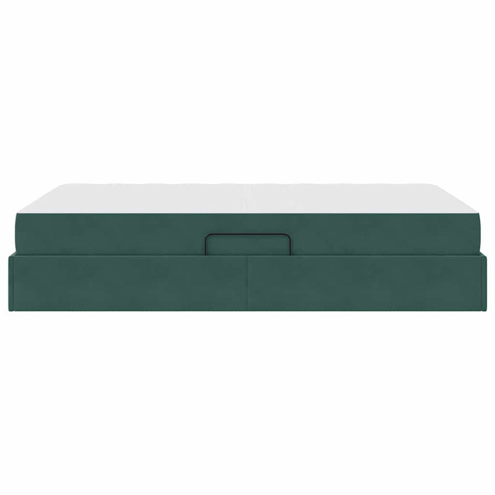 Pat cu saltea și spațiu de depozitare Verde închis 120 x 200 cm - WALTI WALTI