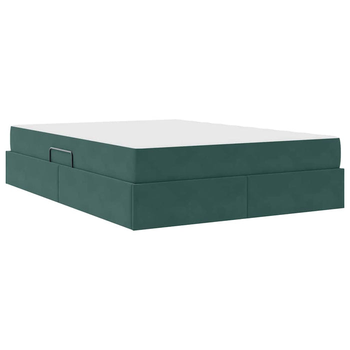 Pat cu saltea și spațiu de depozitare Verde închis 140 x 190 cm - WALTI WALTI