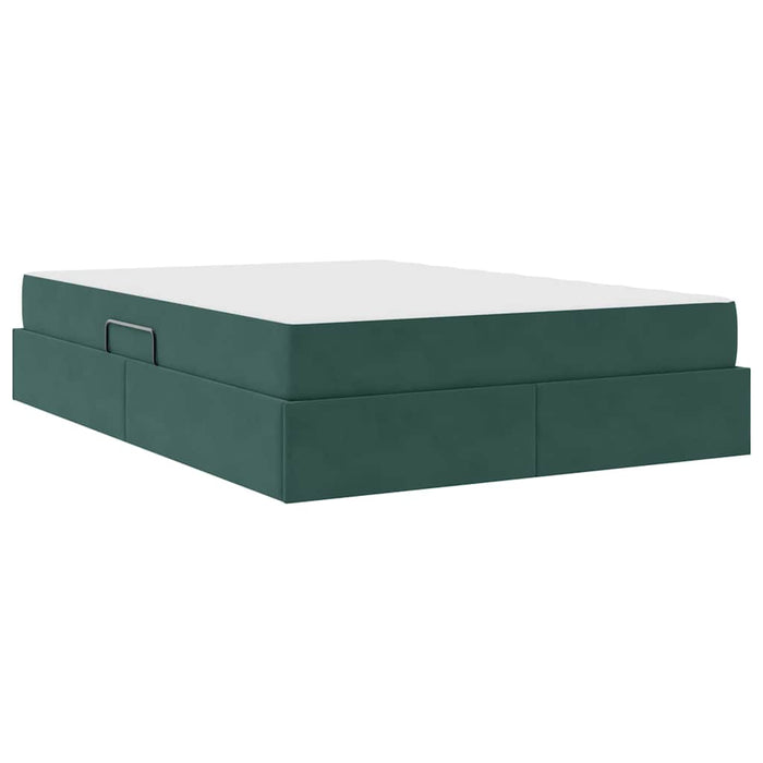 Pat cu saltea și spațiu de depozitare Verde închis 140 x 190 cm - WALTI WALTI