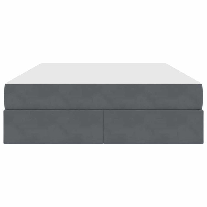 Pat cu saltea și spațiu de depozitare Gri închis 140 x 200 cm - WALTI WALTI