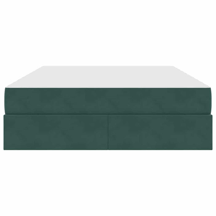 Pat cu saltea și spațiu de depozitare Verde închis 140 x 200 cm - WALTI WALTI