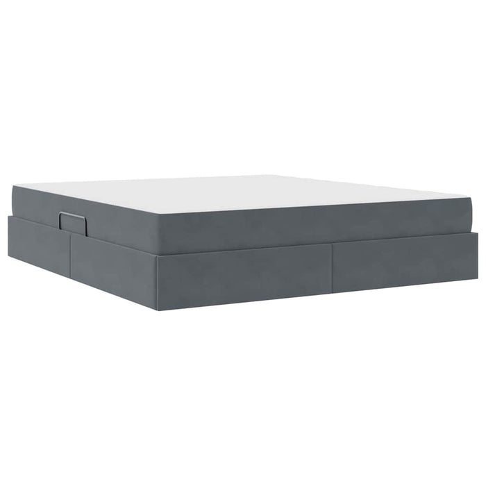 Pat cu saltea și spațiu de depozitare Gri închis 160 x 200 cm - WALTI WALTI