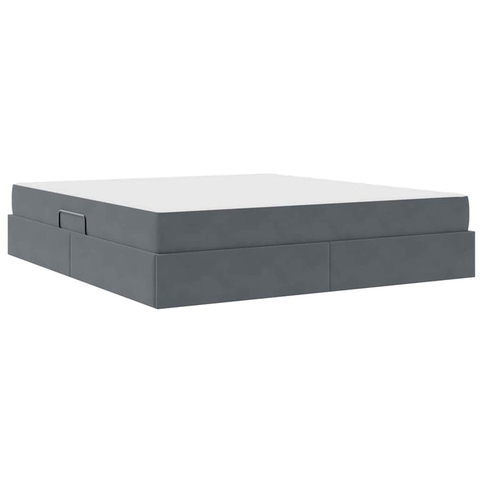 Pat cu saltea și spațiu de depozitare Gri închis 160 x 200 cm - WALTI WALTI