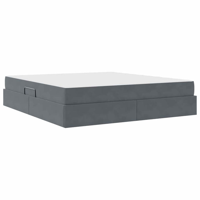 Pat cu saltea și spațiu de depozitare Gri închis 180 x 200 cm - WALTI WALTI