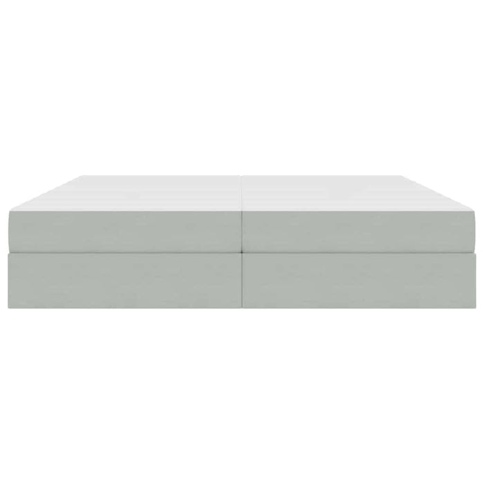 Pat cu saltea și spațiu de depozitare Gri deschis 200 x 200 cm - WALTI WALTI