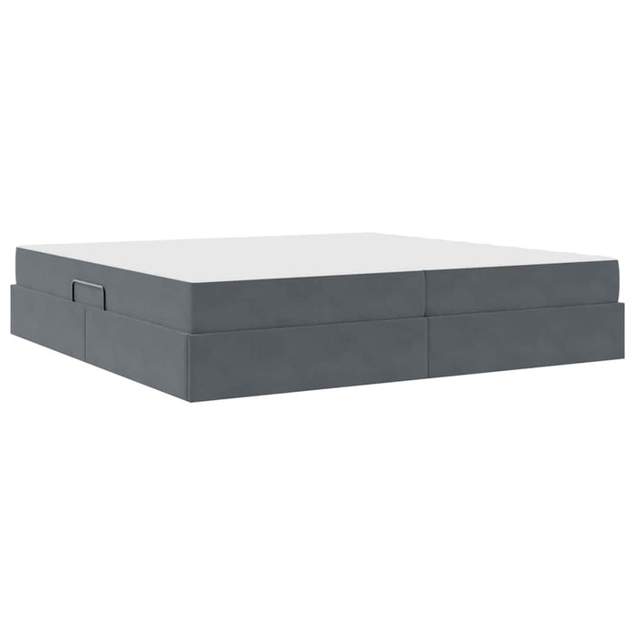 Pat cu saltea și spațiu de depozitare Gri închis 200 x 200 cm - WALTI WALTI