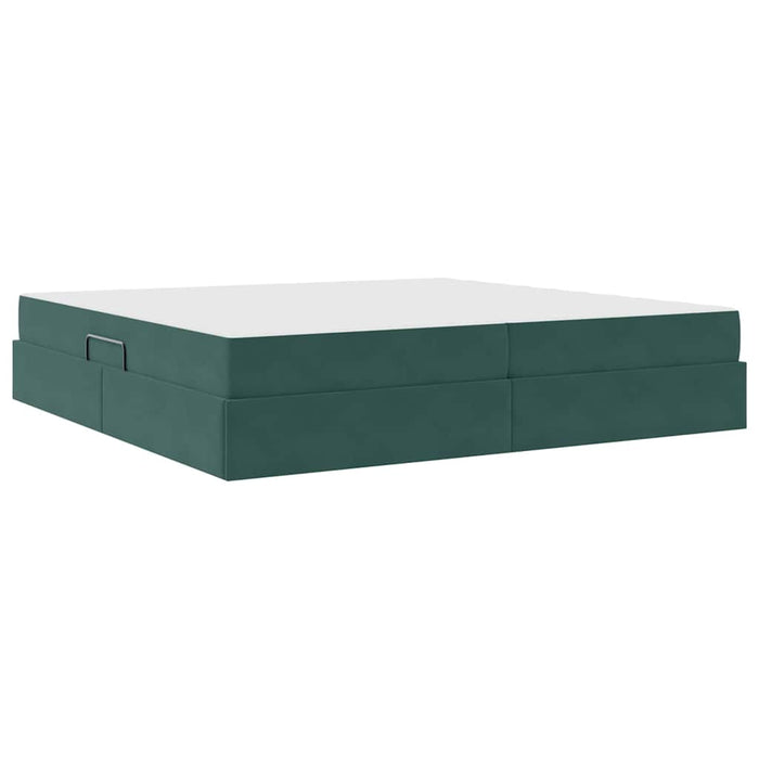 Pat cu saltea și spațiu de depozitare Verde închis 200 x 200 cm - WALTI WALTI
