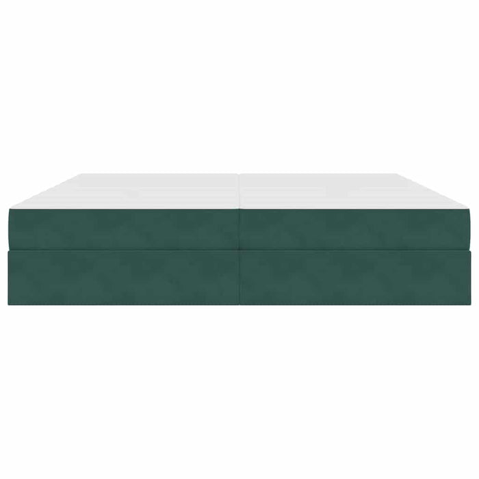 Pat cu saltea și spațiu de depozitare Verde închis 200 x 200 cm - WALTI WALTI