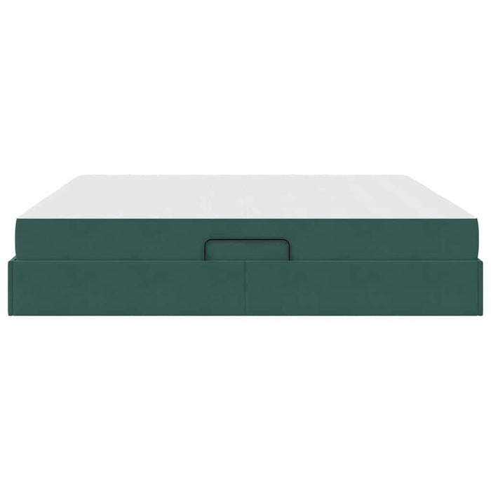 Pat cu saltea și spațiu de depozitare Verde închis 200 x 200 cm - WALTI WALTI