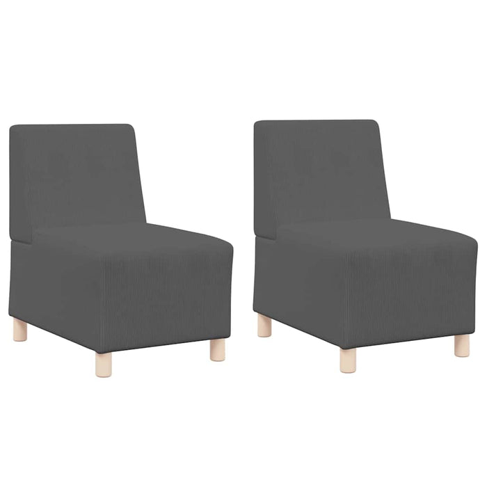 Sofa Chiar 2 pcs Gri închis 55 x 74 x 82 cm Țesătură de catifea - WALTI WALTI