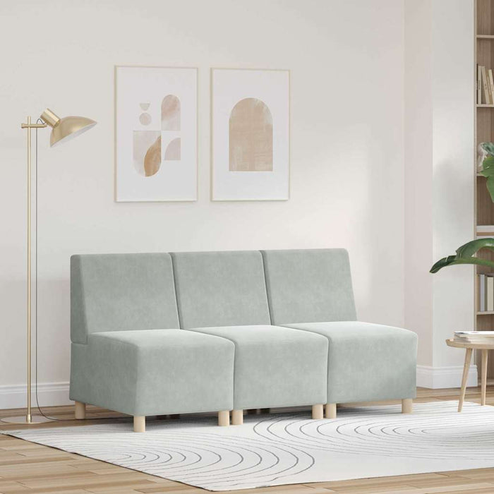 Unitate Sofa Modulară Fără Brațe 3 pcs Gri deschis - WALTI WALTI