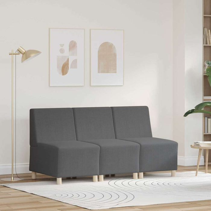 Sofa Chiar 3 pcs Gri închis 55 x 74 x 82 cm Țesătură de catifea - WALTI WALTI
