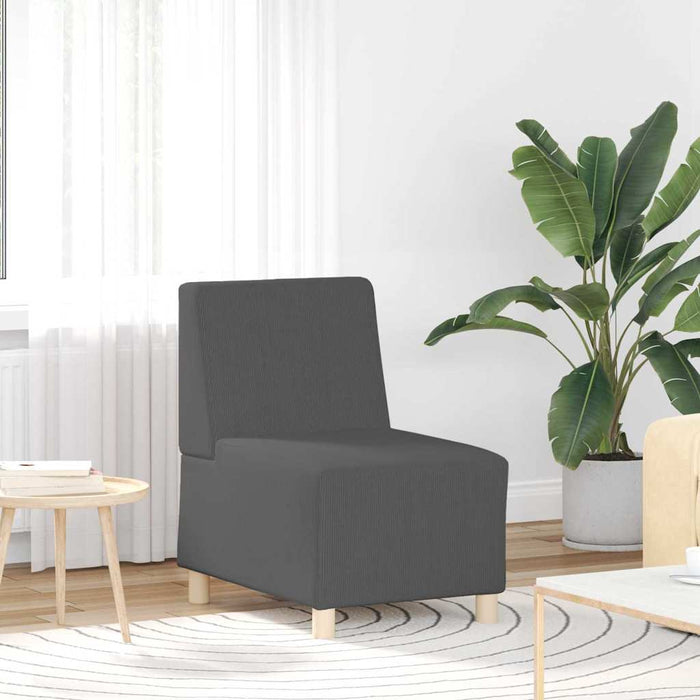 Sofa Chiar 3 pcs Gri închis 55 x 74 x 82 cm Țesătură de catifea - WALTI WALTI