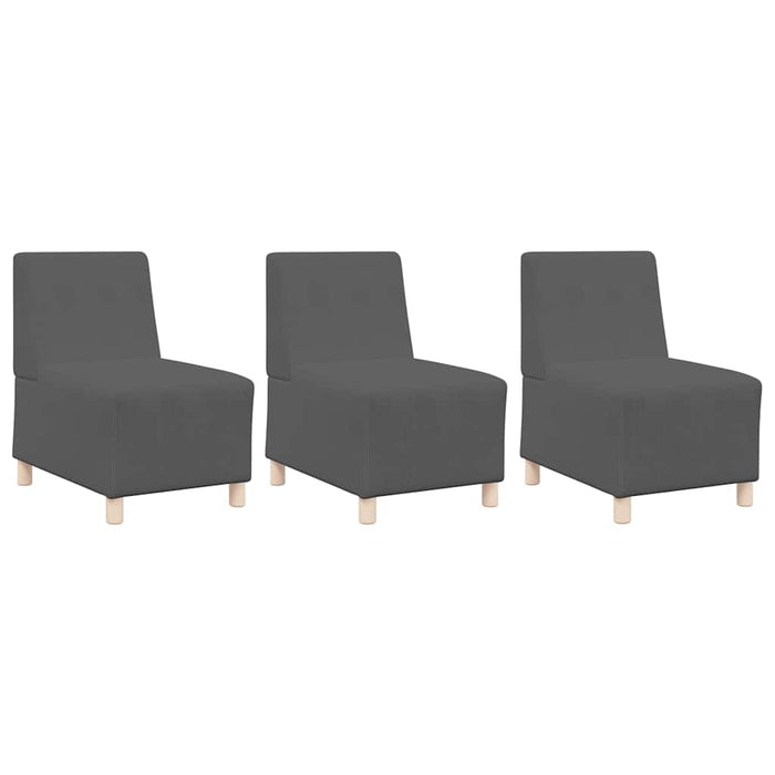 Sofa Chiar 3 pcs Gri închis 55 x 74 x 82 cm Țesătură de catifea - WALTI WALTI