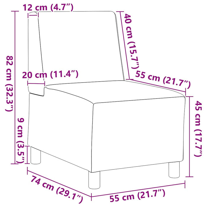 Sofa Chiar 3 pcs Gri închis 55 x 74 x 82 cm Țesătură de catifea - WALTI WALTI
