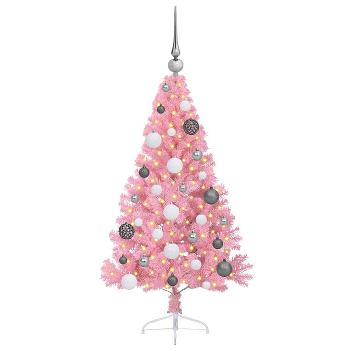Pom de Crăciun artificial pre-iluminat Roz 120 cm PVC - WALTI WALTI