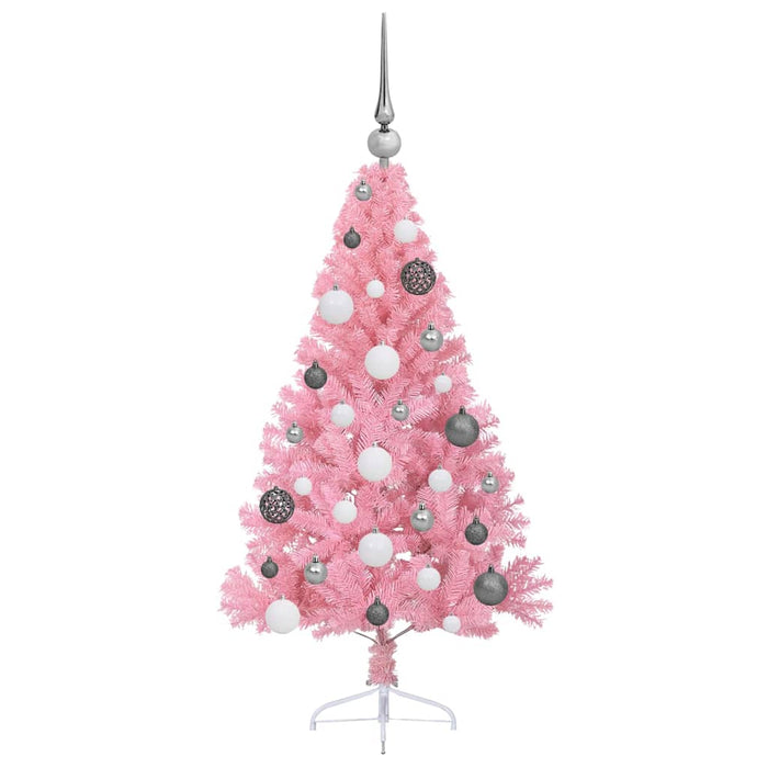 Pom de Crăciun artificial pre-iluminat Roz 120 cm PVC - WALTI WALTI