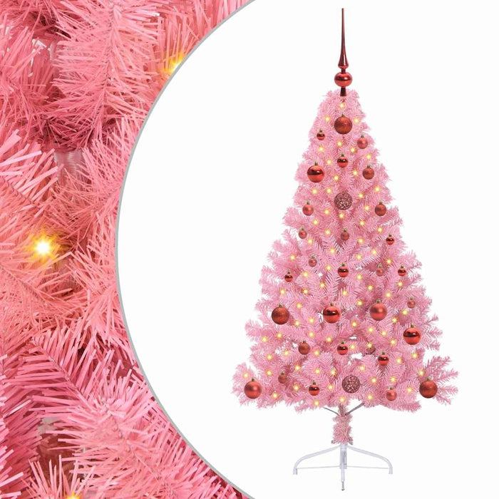 Pom de Crăciun artificial pre-iluminat Roz 120 cm PVC - WALTI WALTI