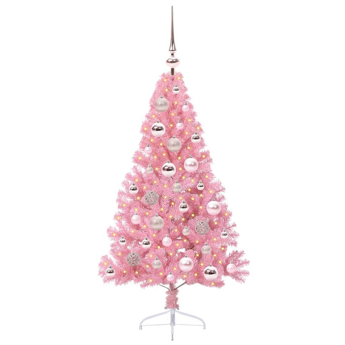 Pom de Crăciun artificial pre-iluminat Roz 120 cm PVC - WALTI WALTI