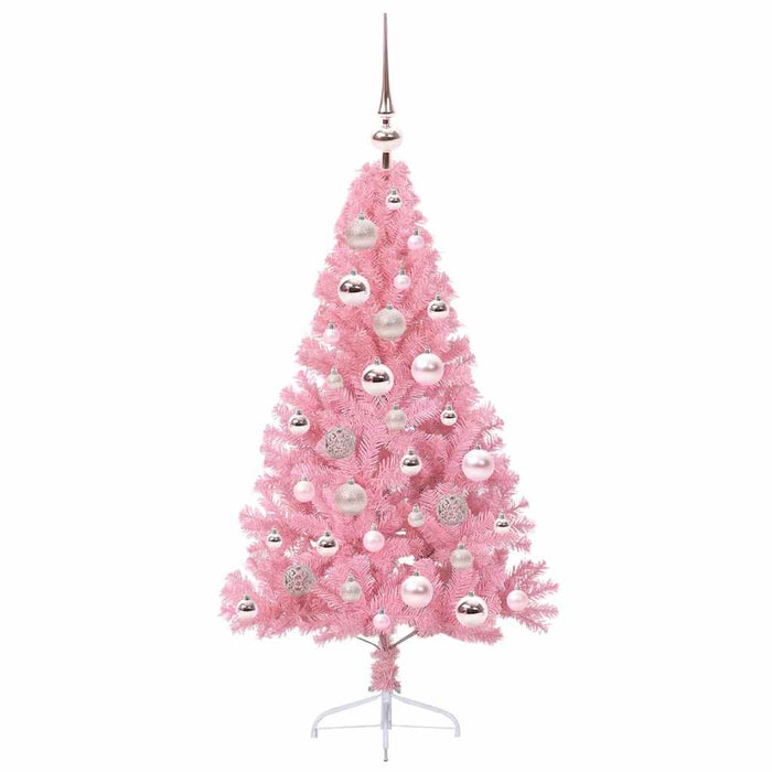 Pom de Crăciun artificial pre-iluminat Roz 120 cm PVC - WALTI WALTI