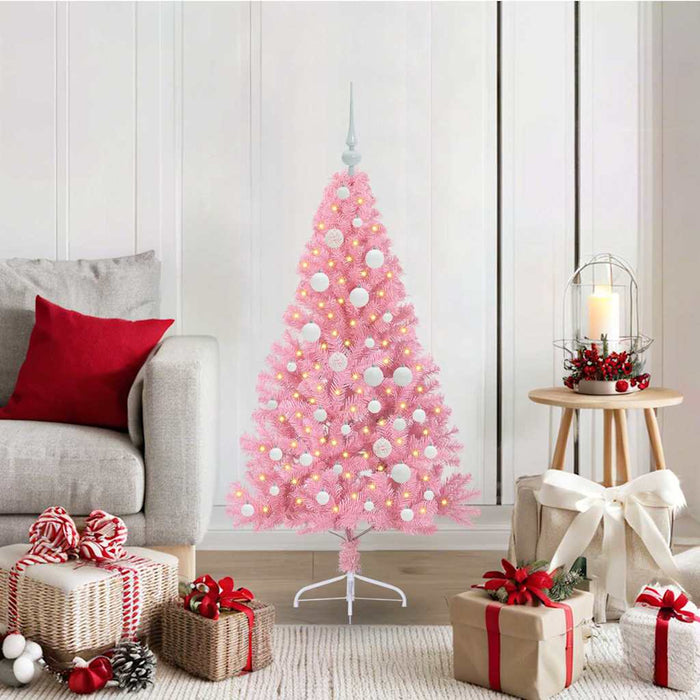 Pom de Crăciun artificial pre-iluminat Roz 120 cm PVC - WALTI WALTI