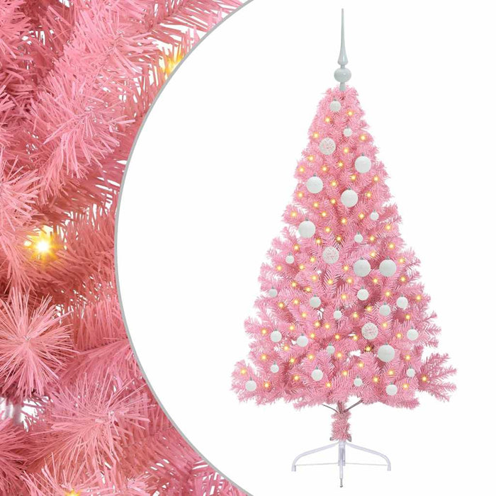 Pom de Crăciun artificial pre-iluminat Roz 120 cm PVC - WALTI WALTI