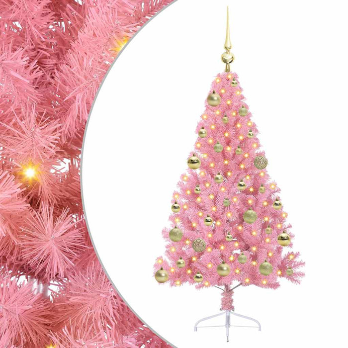 Pom de Crăciun artificial pre-iluminat Roz 120 cm PVC - WALTI WALTI