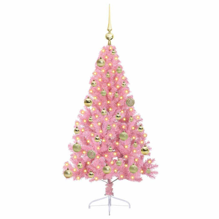 Pom de Crăciun artificial pre-iluminat Roz 120 cm PVC - WALTI WALTI