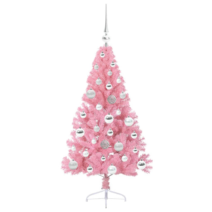Pom de Crăciun artificial pre-iluminat Roz 120 cm PVC - WALTI WALTI