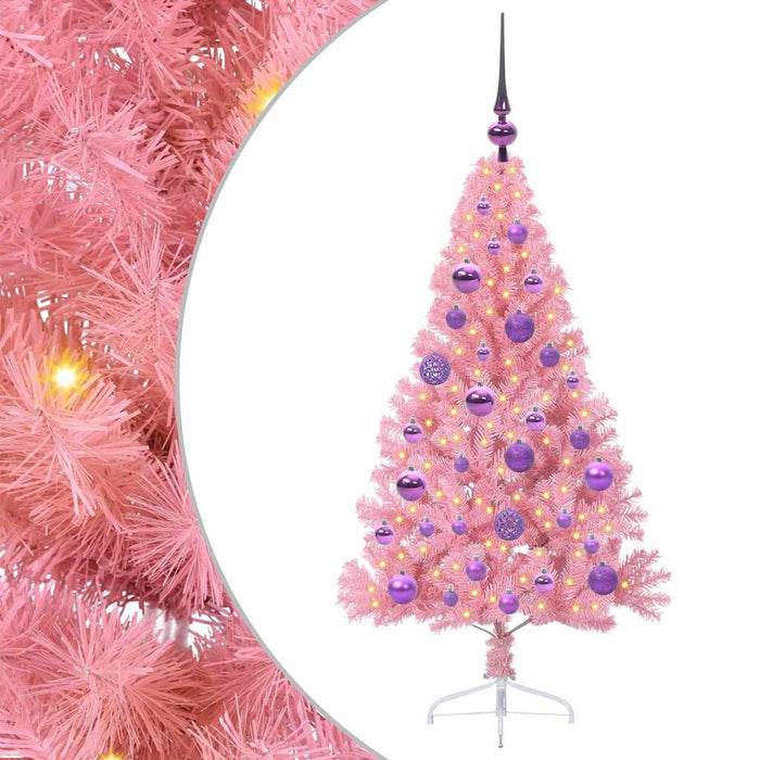 Pom de Crăciun artificial pre-iluminat Roz 120 cm PVC - WALTI WALTI