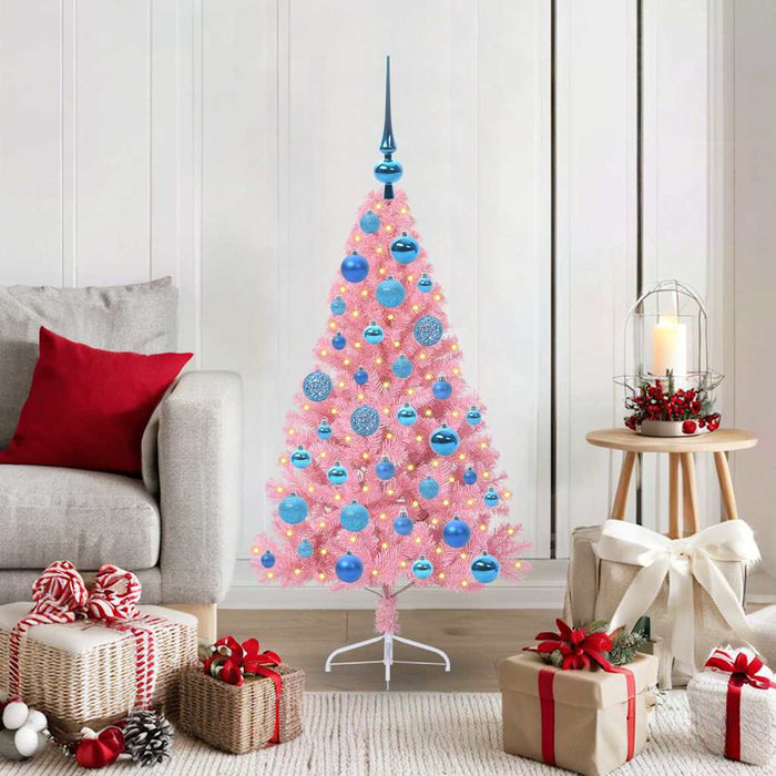 Pom de Crăciun artificial pre-iluminat Roz 120 cm PVC - WALTI WALTI