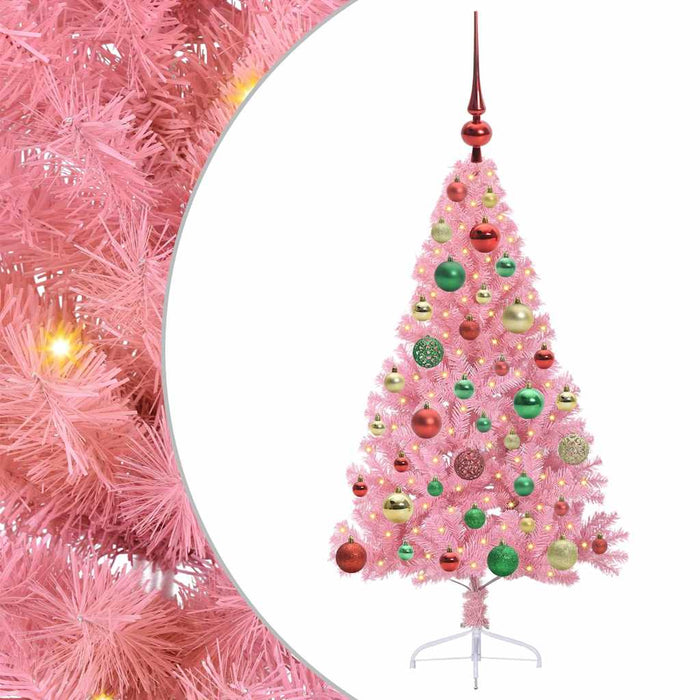 Pom de Crăciun artificial pre-iluminat Roz 120 cm PVC - WALTI WALTI