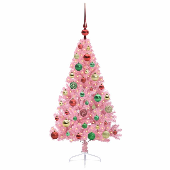 Pom de Crăciun artificial pre-iluminat Roz 120 cm PVC - WALTI WALTI