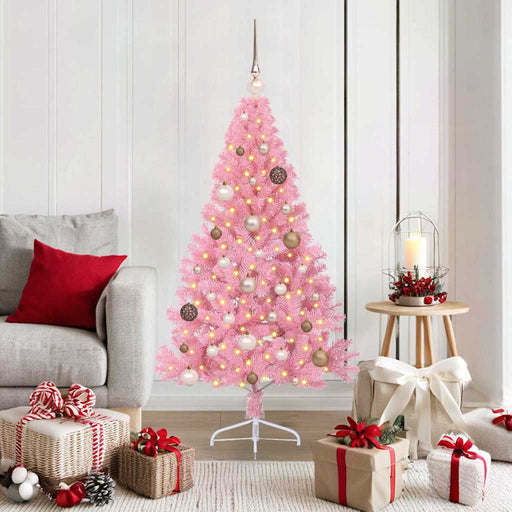 Pom de Crăciun artificial pre-iluminat Roz 150 cm PVC - WALTI WALTI