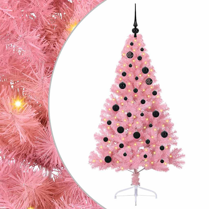 Pom de Crăciun artificial pre-iluminat Roz 150 cm PVC - WALTI WALTI