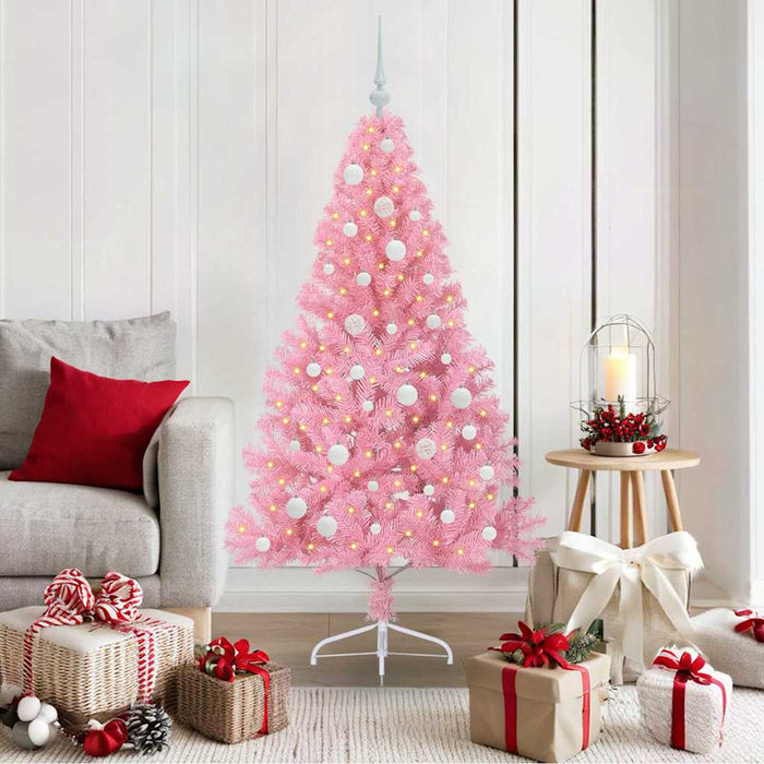 Pom de Crăciun artificial pre-iluminat Roz 150 cm PVC - WALTI WALTI