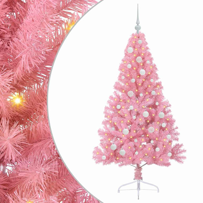 Pom de Crăciun artificial pre-iluminat Roz 150 cm PVC - WALTI WALTI